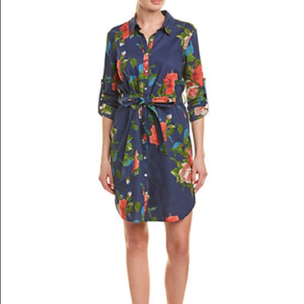 🌺Nissa floral linen shirt dress - only worn once!